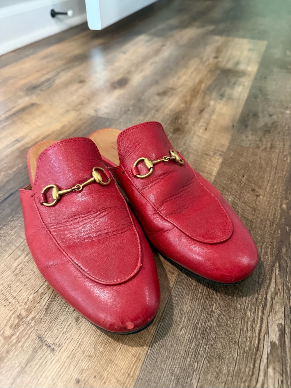 Gucci Red Leather Slip-On Mule (No Horsebit)